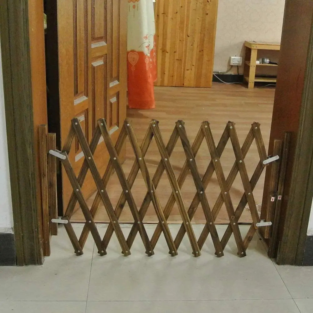 33-110cm Dogs Wooden Fence Gate Panel Expandable Pet Safety Separation Barrier Cat Dog Pet Sliding Door Safety Isolation Fence