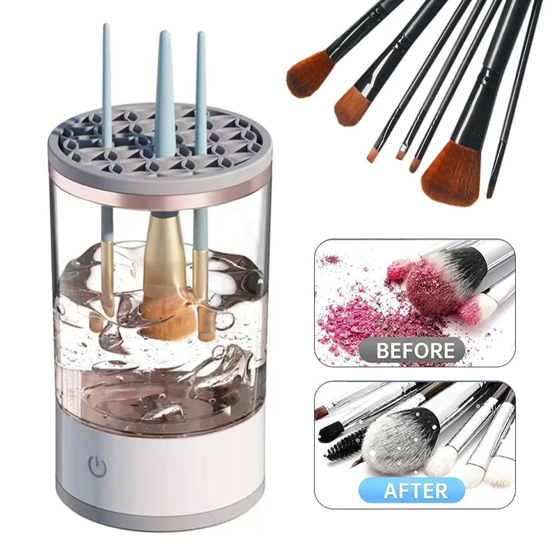 Automatic Electric Makeup Brush Cleaner 3 In 1 Portable Women Eye Shadow Brush Holder Stand Tool And Dryer Beauty Makeup Tools