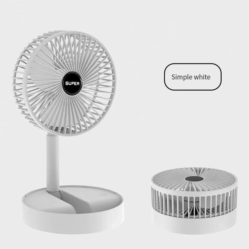 New Stand Fan, 6 Inch Folding Portable Telescopic Floor/USB with Rechargeable Battery,3 Speeds Super Quiet Adjustable Height