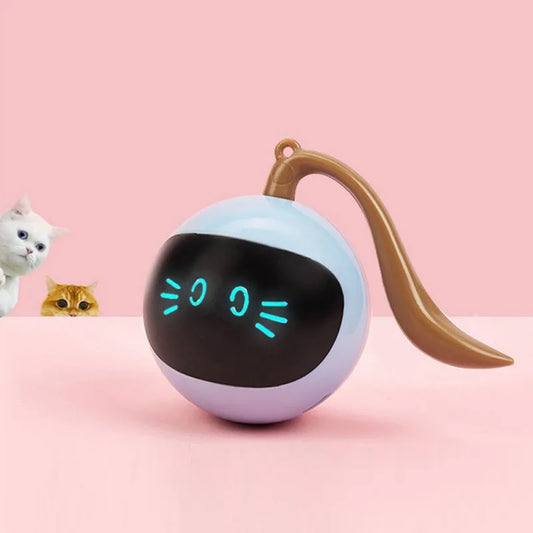 Interactive Smart Cat Toy Colorful LED Self Rotating Pet Ball Toys USB Rechargeable Kitten Automatic Ball Toys Cat Accessories