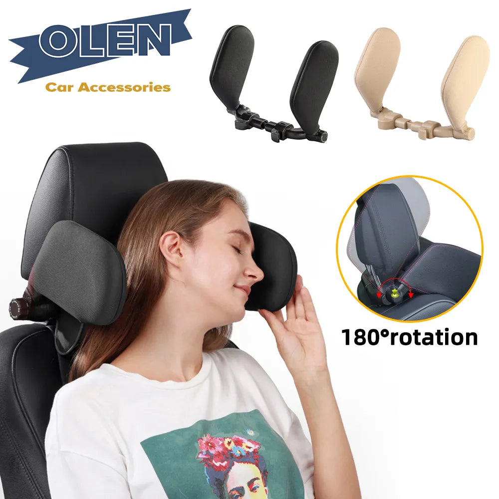 CAER Car Neck Headrest Pillow Cushion Seat Memory Foam Pad Sleep Side Head Telescopic Support on Cervical Spine for Adults Child