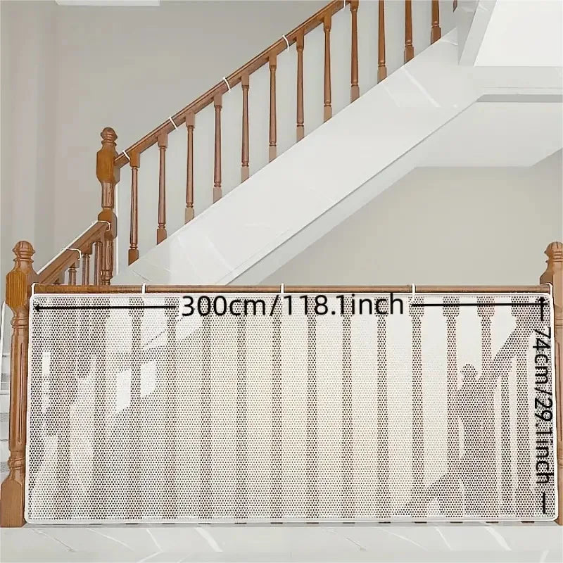 1/2Pcs Retractable 3m Thickened Stair Protection Mesh Balcony Protection Mesh Children's Stair Safety Mesh Protection Mesh