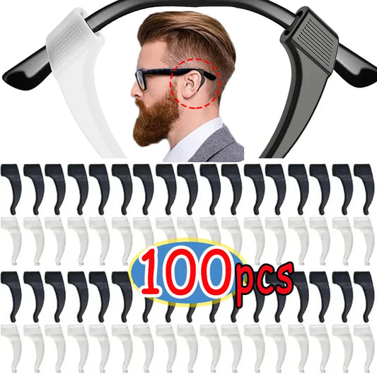 20/100pcs Silicone Anti-slip Ear Hook for Glasses Elastic Grip Temple Tip Stoppers Holder Eyeglasses Eyewear Retainer Holders