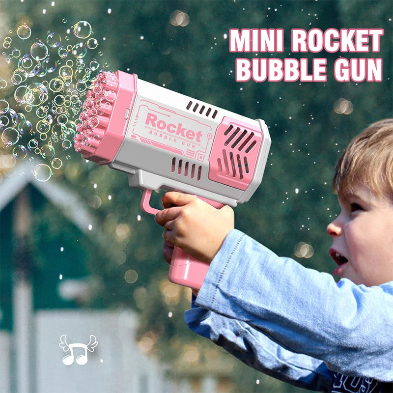 40 Holes Electric Rocket Bubble Gun Automatic Blowing Soap Maker Machine Toy Kids Outdoor Fight Fantasy Toys For Boys Game Gift