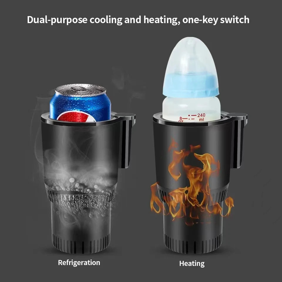 12V Warmer Cooler Smart Cooling & Heating Car Cup 2-In-1 Temperature Display Cup Holder for Water Coffee Beverage Car Accessorie