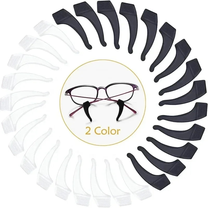 20/100pcs Silicone Anti-slip Ear Hook for Glasses Elastic Grip Temple Tip Stoppers Holder Eyeglasses Eyewear Retainer Holders