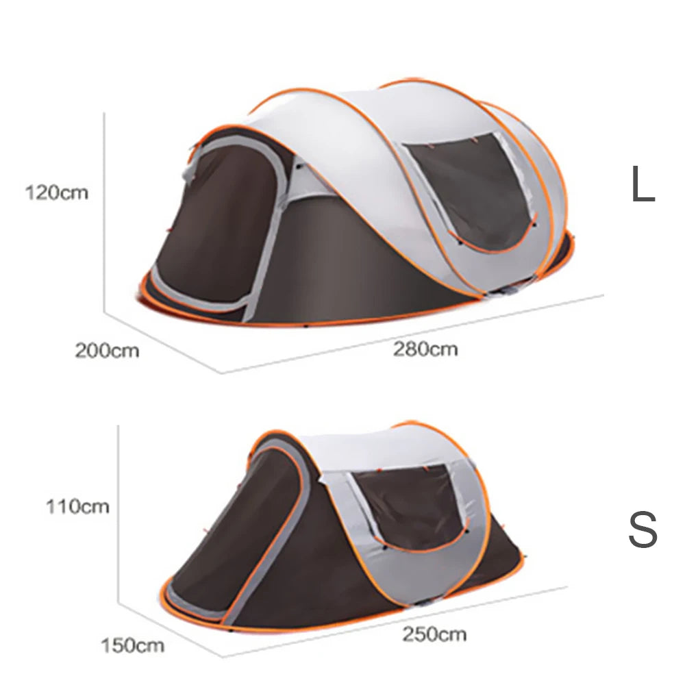 5-8 People Outdoor Full-Automatic Instant Unfold Rain-Proof Tent Family Multi-Functional Portable Dampproof Camping Tent Suit