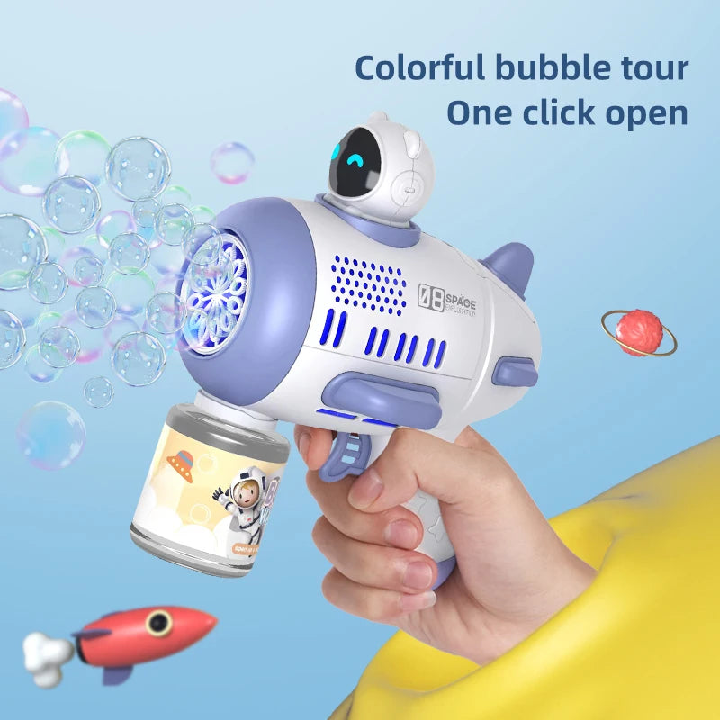 12 Holes Spaceman Bubble Gun Kids Toys Bubble Machine Fully Automatic Boys Girls Toys Outdoor Wedding Party Game Birthday Gifts