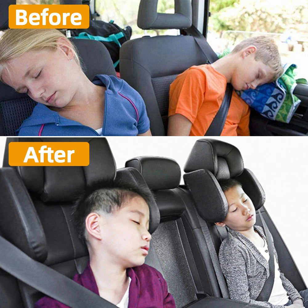 CAER Car Neck Headrest Pillow Cushion Seat Memory Foam Pad Sleep Side Head Telescopic Support on Cervical Spine for Adults Child